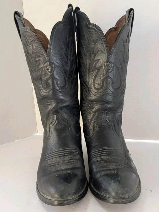 Ariat Heritage R Toe Western Boots Black Leather Women’s 7B Style 15701 Cowboy - Picture 2 of 16